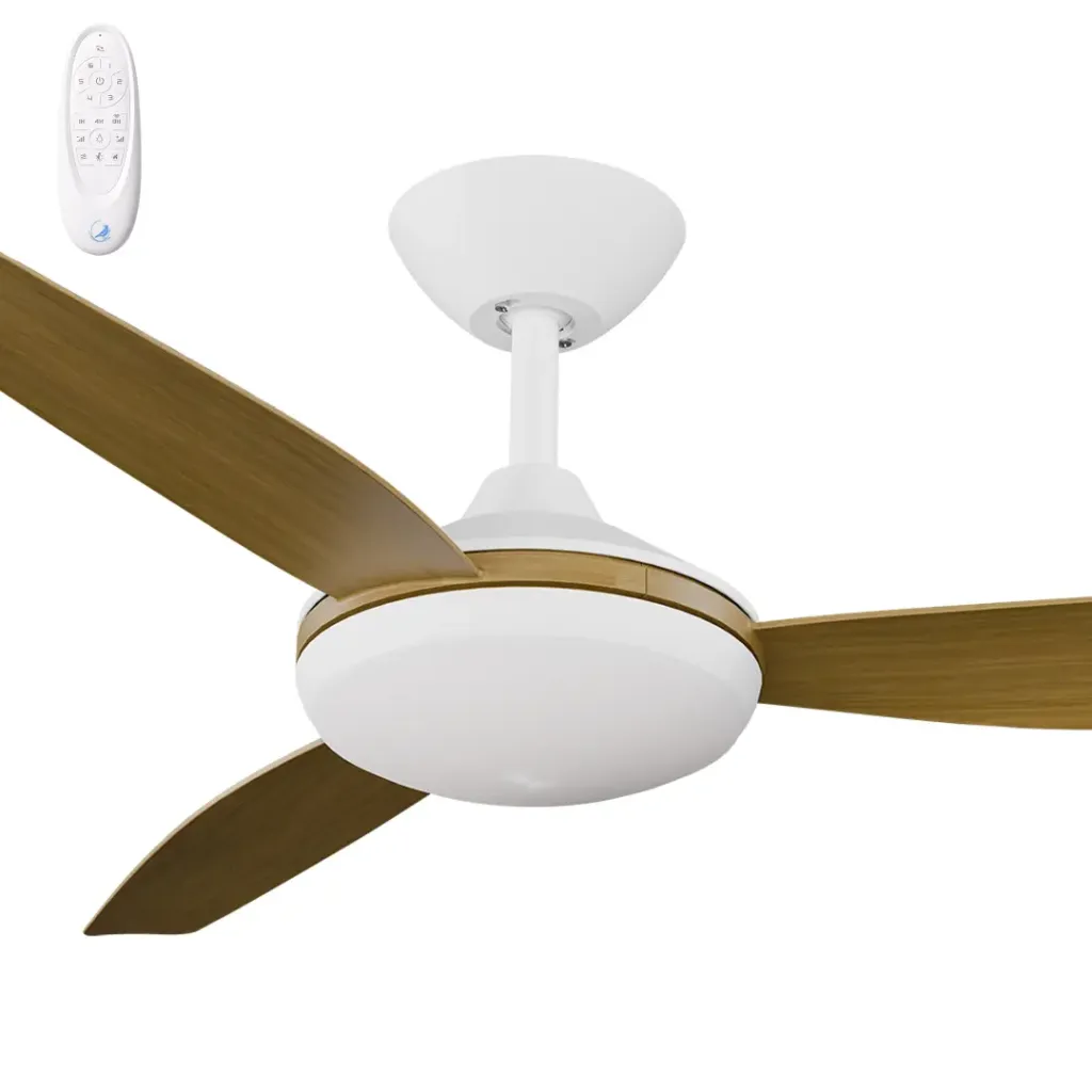 Condor 48" Kit - White with Light (COP-345M-WH-L) Plus Teak Blades (COP-348B-TE) - two boxes