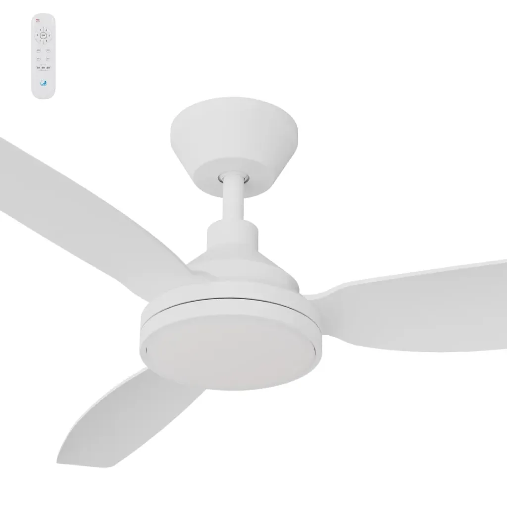 Clayfield DC 52" (1320mm) White 18W LED - All ABS, Quick Connect Blade system.