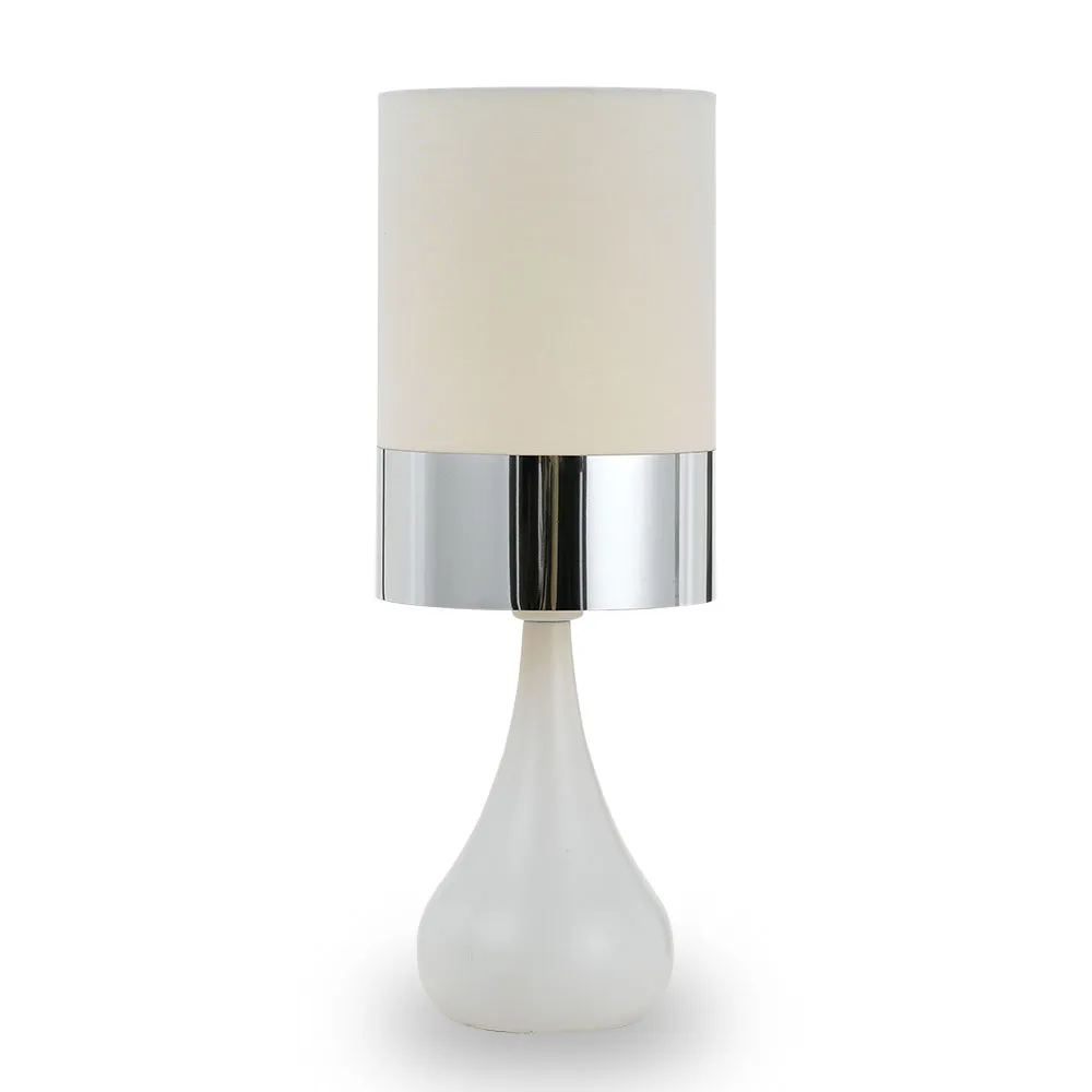 [AKIRA TL-WHCH] AKIRA CERAMIC TABLE LAMP (White Chrome)