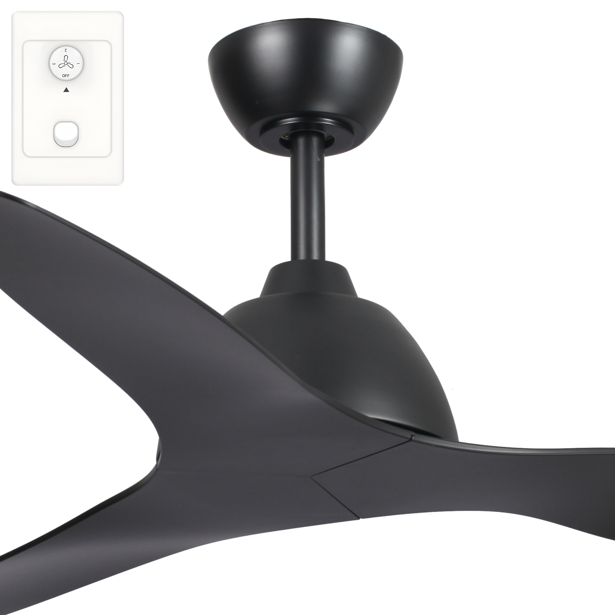 [289095] Fanco Breeze 52" AC Ceiling Fan with Wall Controller (BLACK)