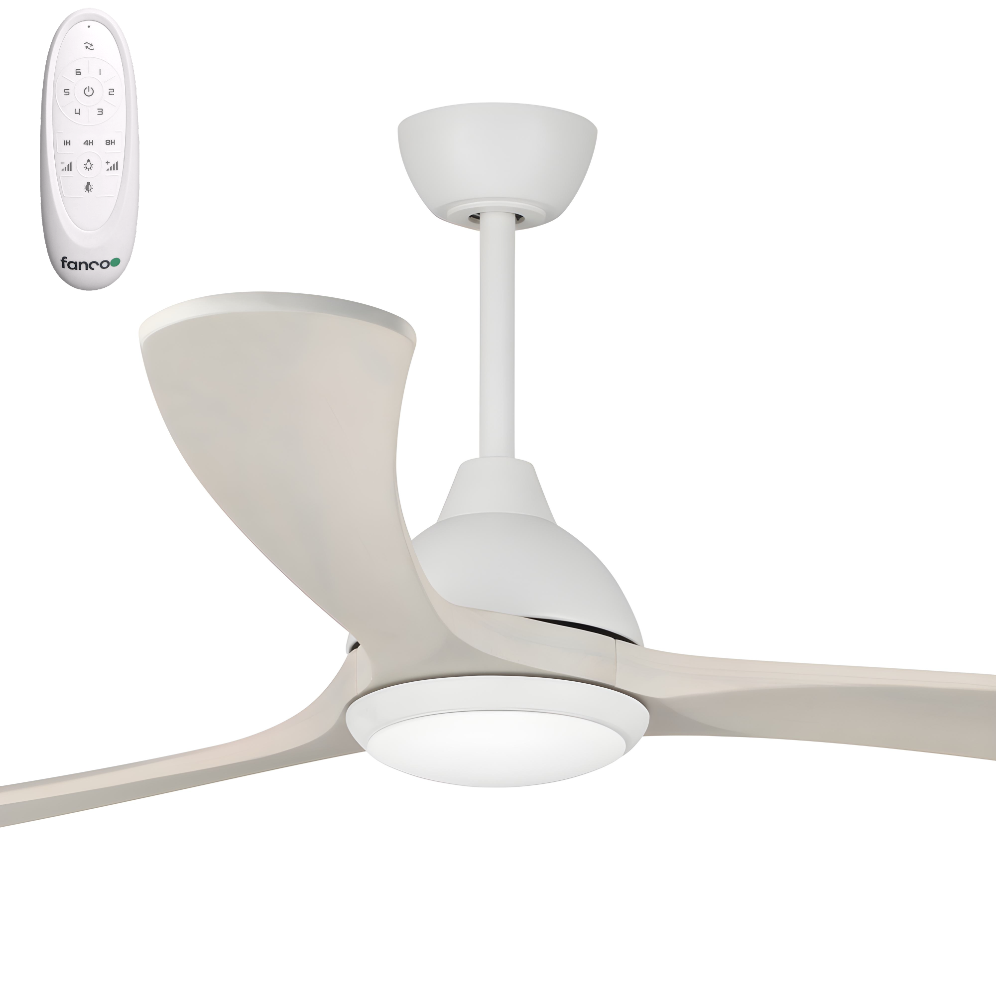 Fanco Sanctuary DC 70" Solid Timber Blade Indoor/Outdoor Ceiling Fan with 24W CCT LED Light and Remote