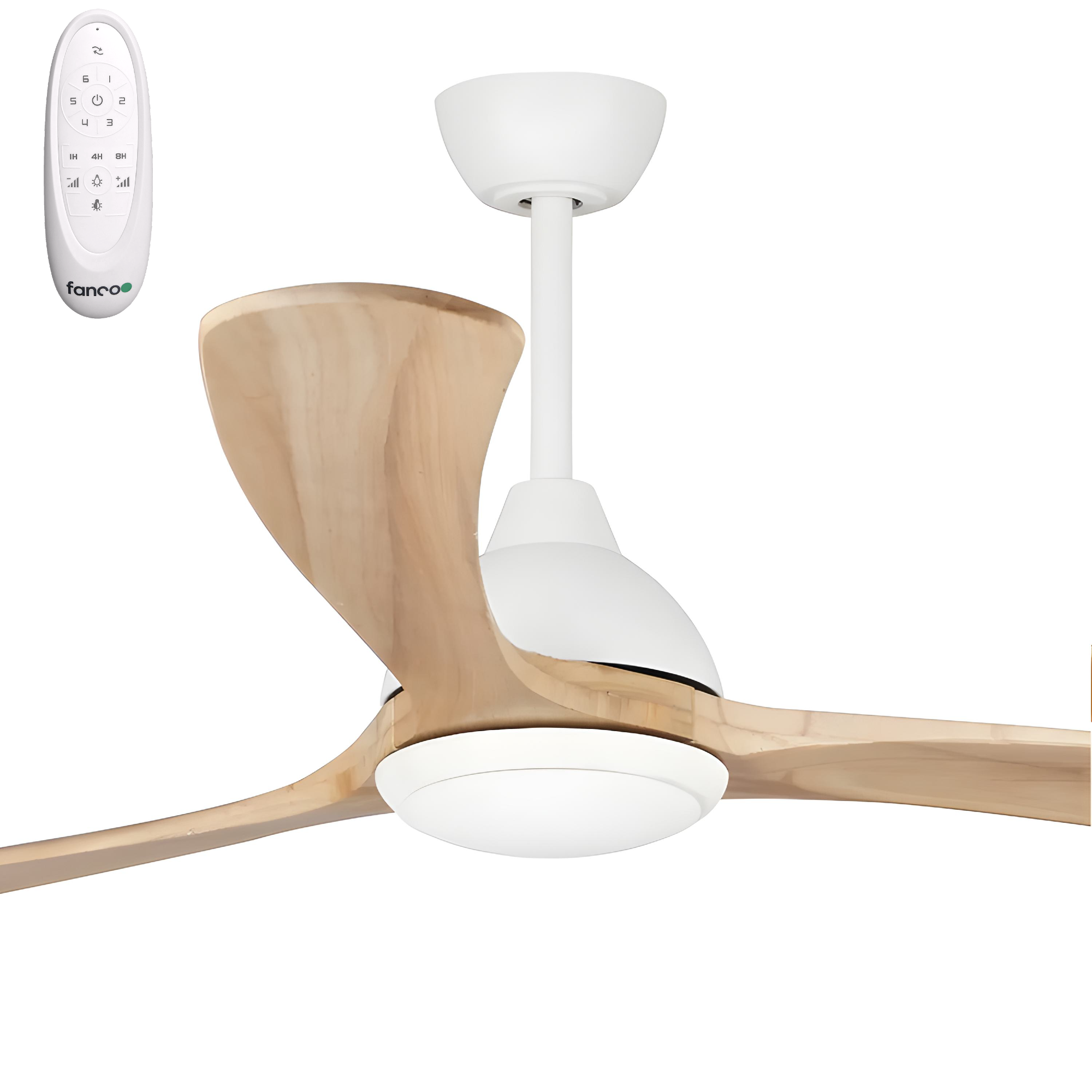 Fanco Sanctuary DC 70" Solid Timber Blade Indoor/Outdoor Ceiling Fan with 24W CCT LED Light and Remote