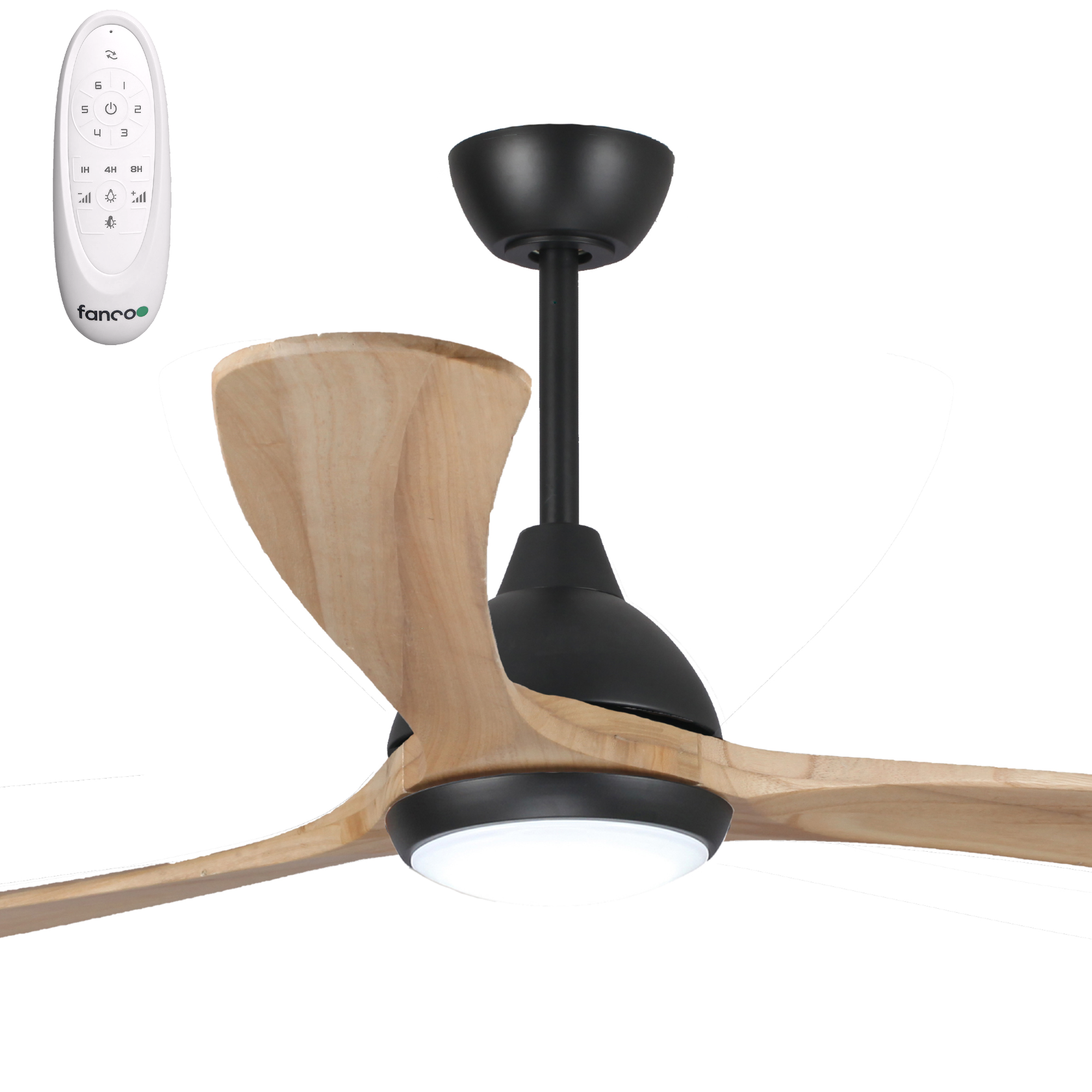 Fanco Sanctuary DC 70" Solid Timber Blade Indoor/Outdoor Ceiling Fan with 24W CCT LED Light and Remote