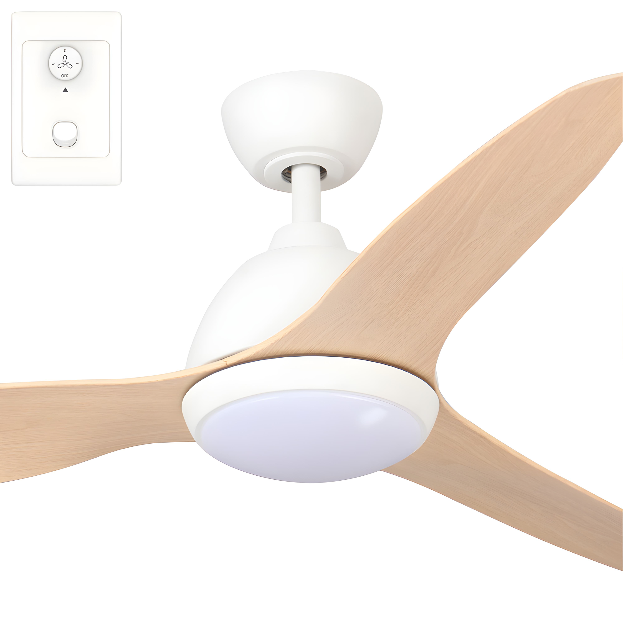 Fanco Breeze 52" AC Ceiling Fan with CCT LED Light and Wall Control