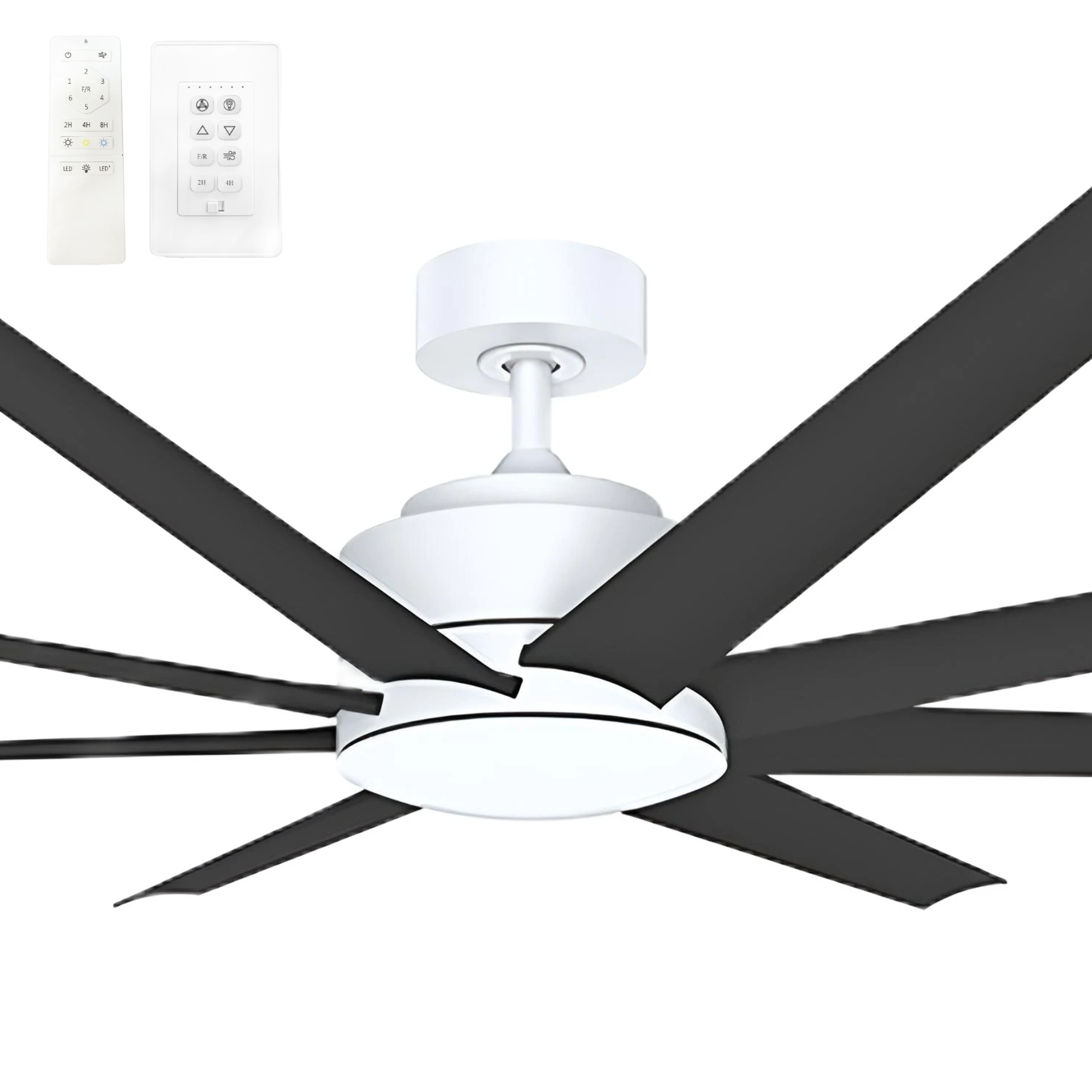 [294151] Vencha Titanic RWS 72" DC Smart Ceiling Fan with White Motor and Tricontrol (BLACK)