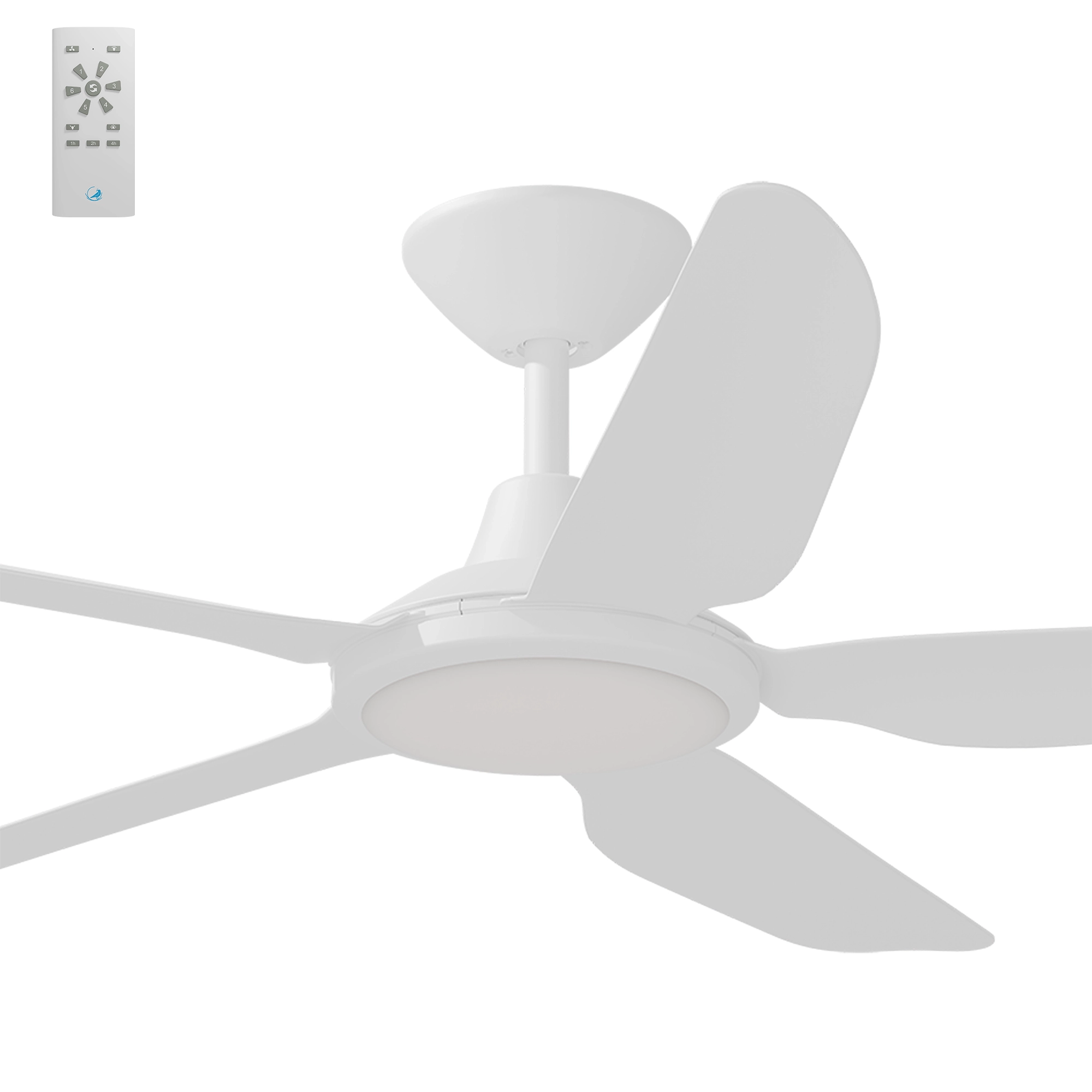 [221513] Calibo Storm 48" (1220mm) 5 Blade 18W Tricolour LED Light Indoor/Outdoor DC Ceiling Fan & Remote (WHITE)
