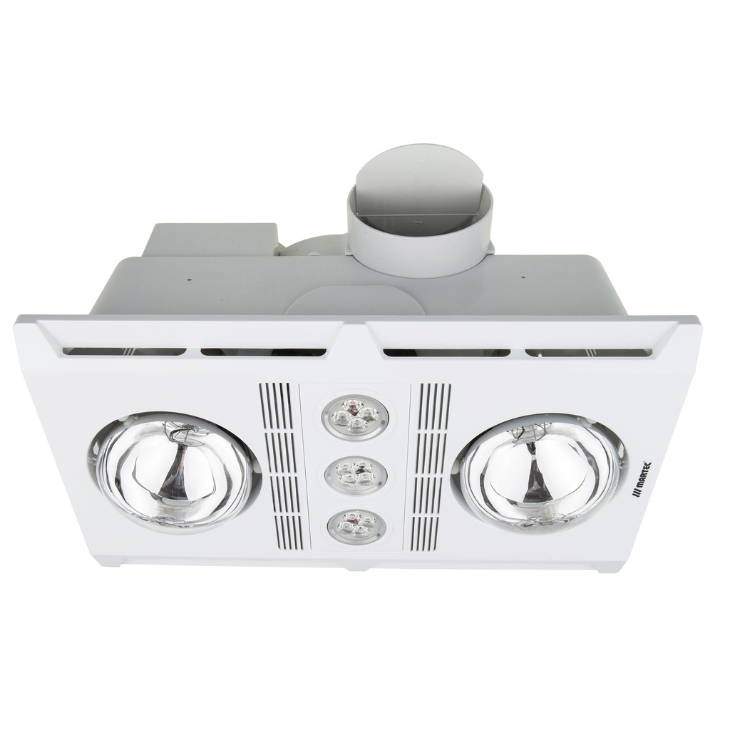 Martec Profile Plus 2 Lamp 3 in 1 Bathroom Heater, Exhaust Fan & LED Light