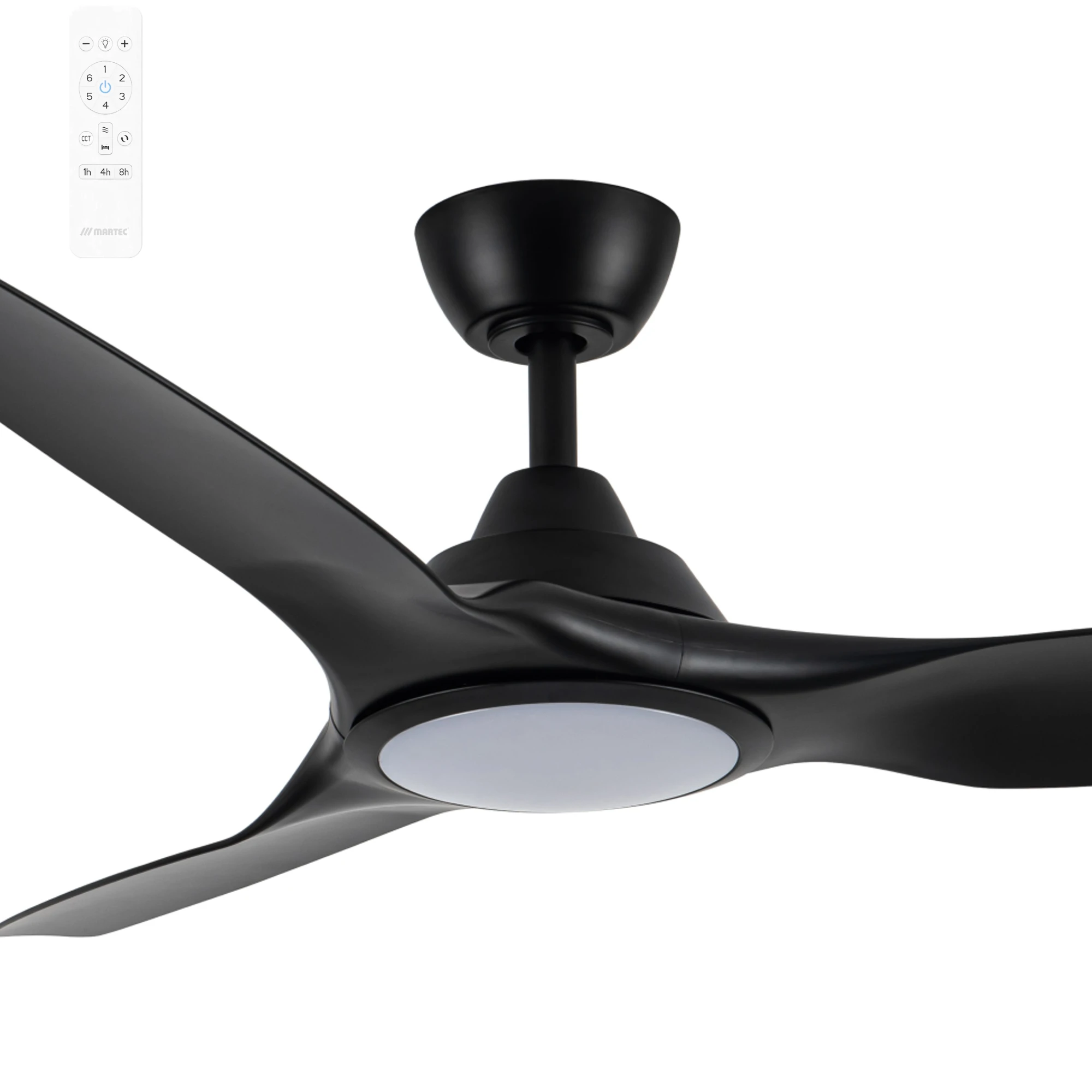 [285233] Martec Impact 52" DC Smart Ceiling Fan with 24W Dimmable LED Light and Remote Control (BLACK)