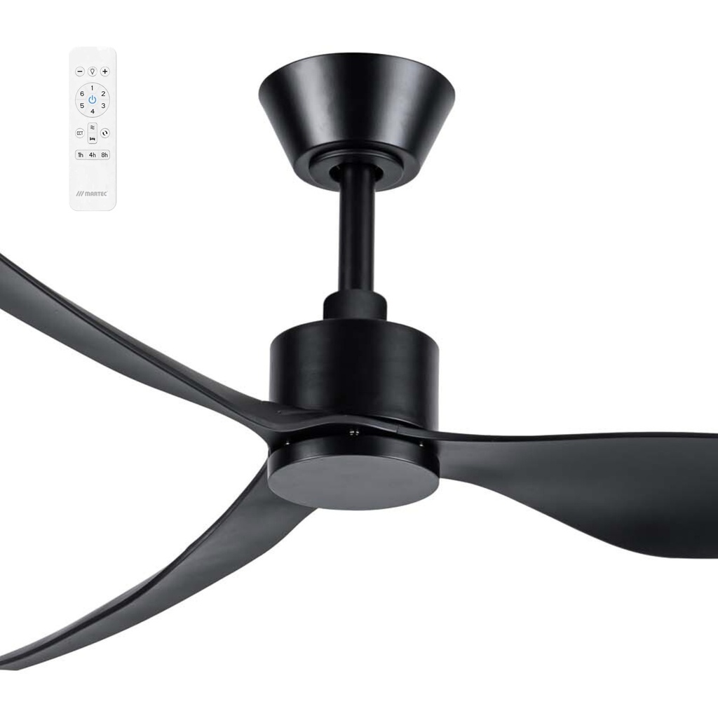 [283268] Martec Genoa 50" Smart DC Indoor/Outdoor Ceiling Fan with Remote (BLACK)