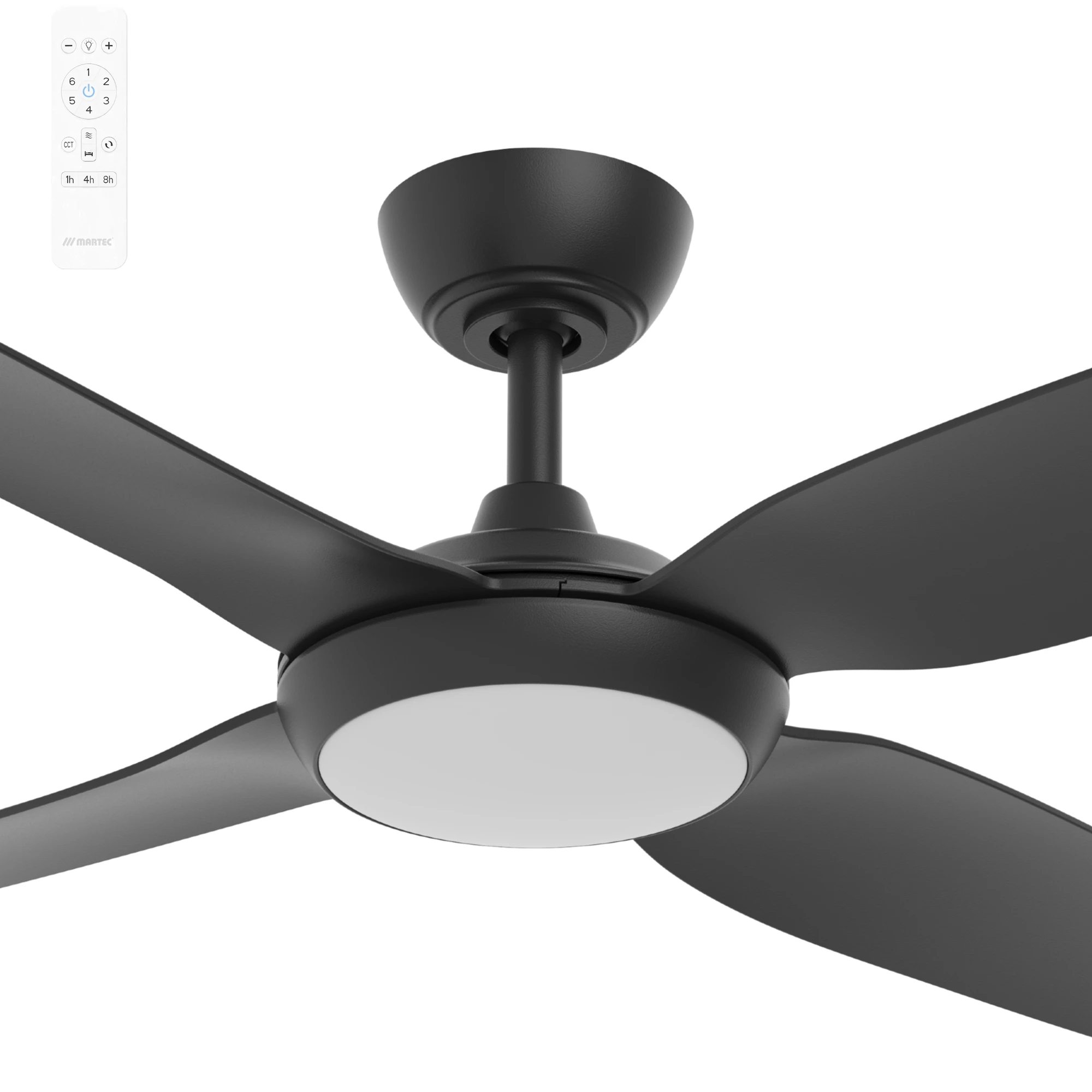 [285287] Martec Viper 4 Blade 48" DC Smart WiFi Ceiling Fan with LED Light and Remote (BLACK)