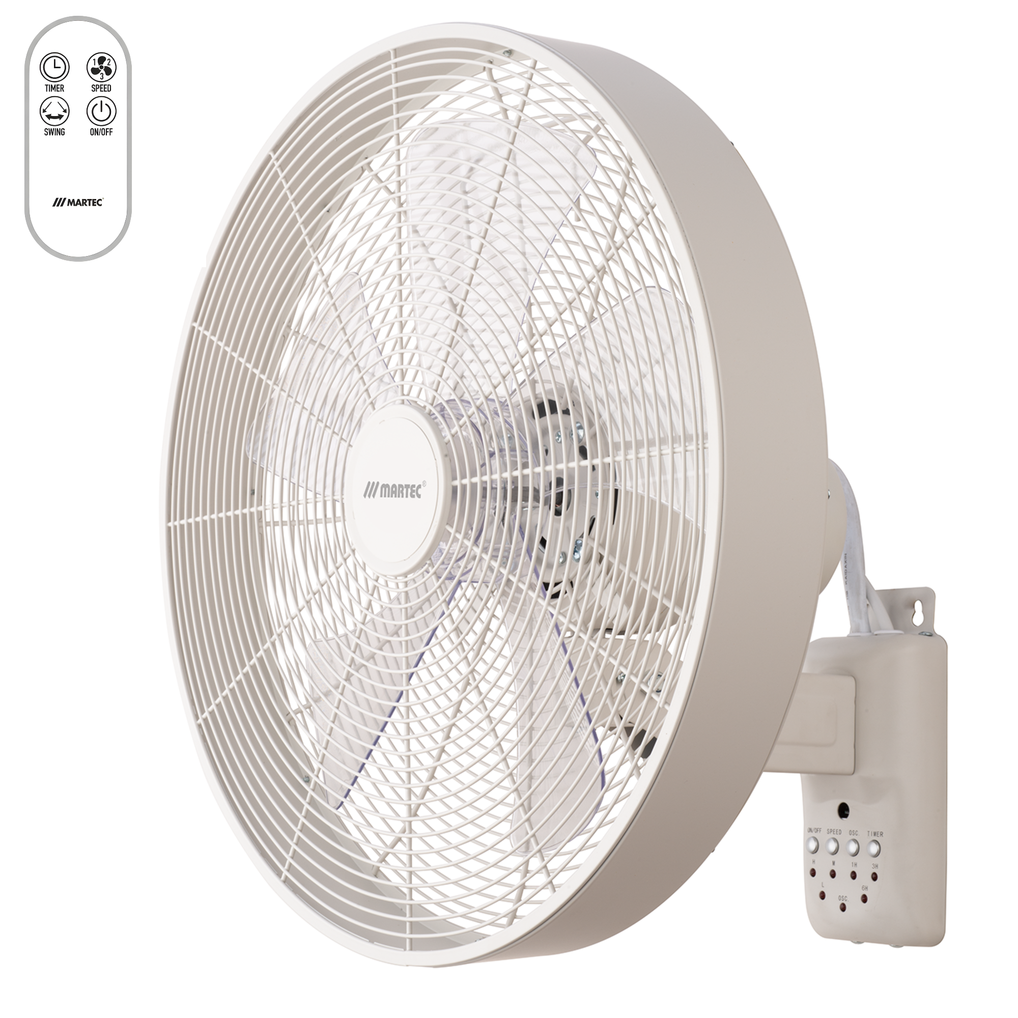 Martec Como 15" AC Wall Fan with Remote