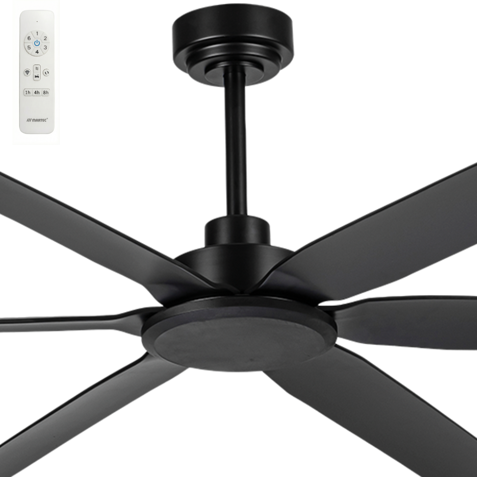 [291278] Martec Osprey Extra Large 80" Smart DC Ceiling Fans with WiFi Remote (Matte Black)