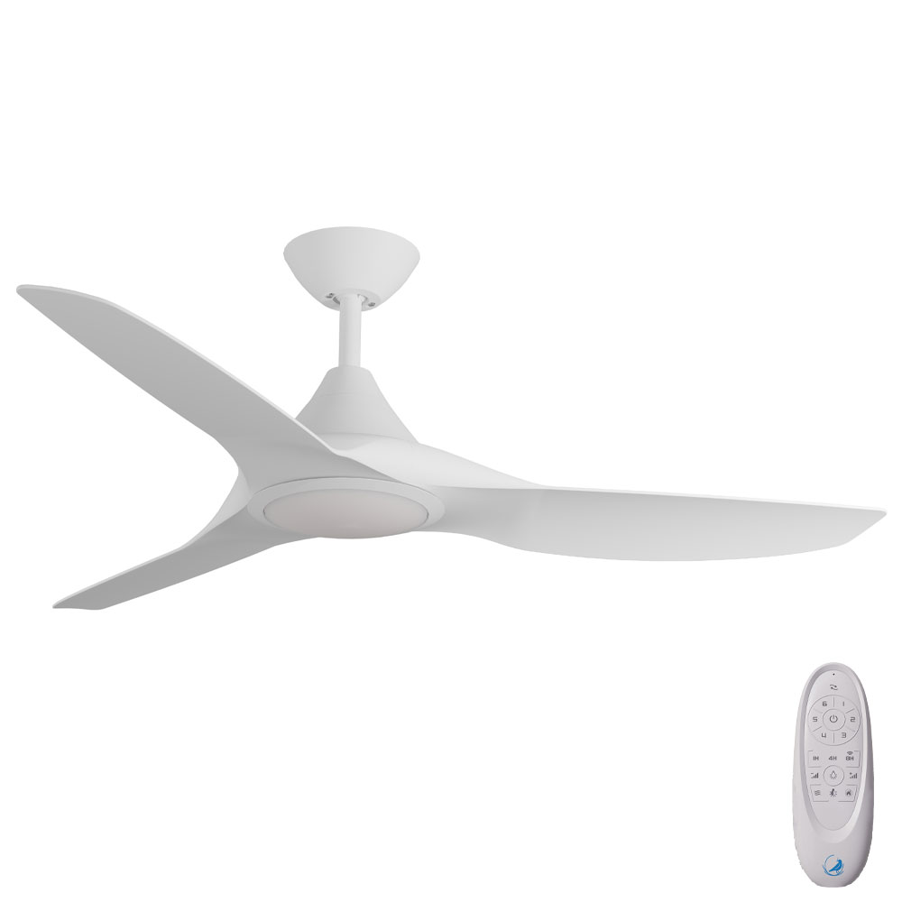 [W-CFADCF22LWH-WH] CloudFan SMART DC Ceiling Fan by Calibo with LED Light – White 48″