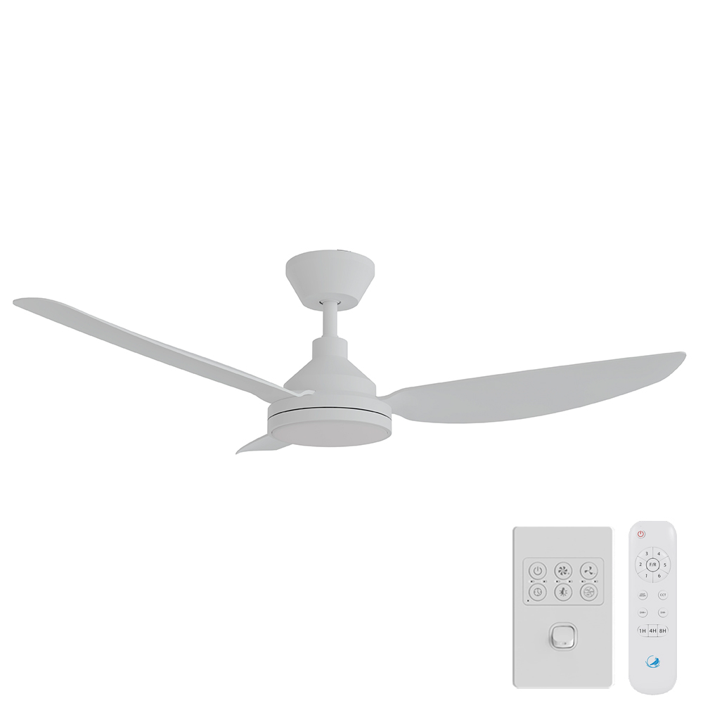 [CFADSO12LWH] Sora DC Ceiling Fan by Calibo with LED Light – White 48″