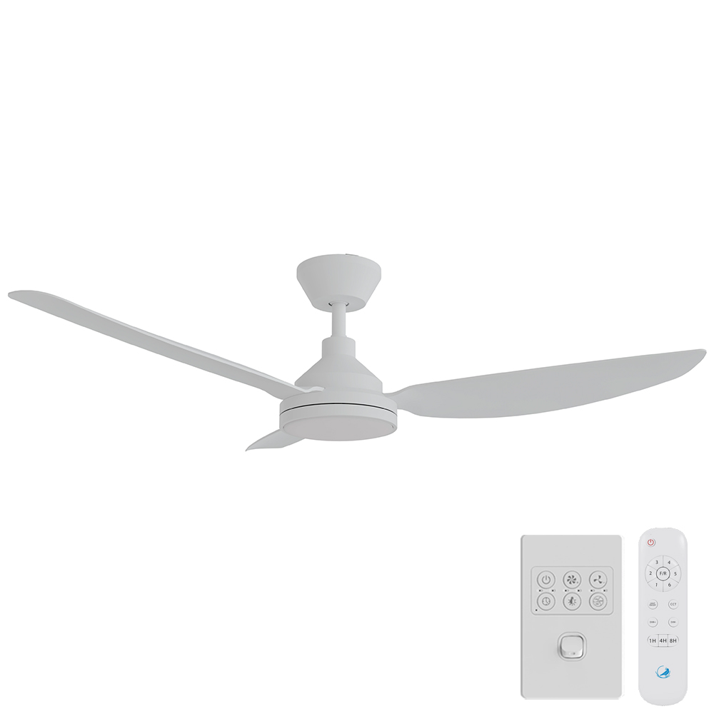 [CFADSO13LWH] Sora DC Ceiling Fan by Calibo with LED Light – White 52″