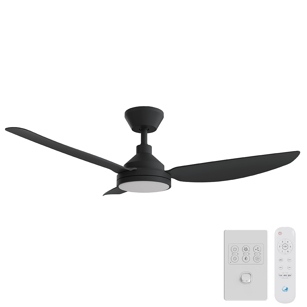 [CFADSO12LBL] Sora DC Ceiling Fan by Calibo with LED Light – Black 48″