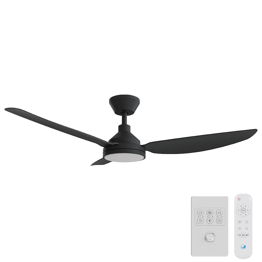 [CFADSO13LBL] Sora DC Ceiling Fan by Calibo with LED Light – Black 52″
