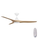 CloudFan SMART DC Ceiling Fan by Calibo – White with Bamboo Timber Style ABS Blades 52″