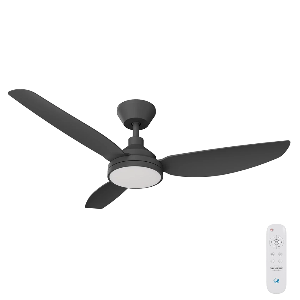 Clayfield DC Ceiling Fan by Calibo with LED Light – Black 48″