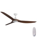 CloudFan SMART DC Ceiling Fan by Calibo – White with Koa Timber Style ABS Blades 52″