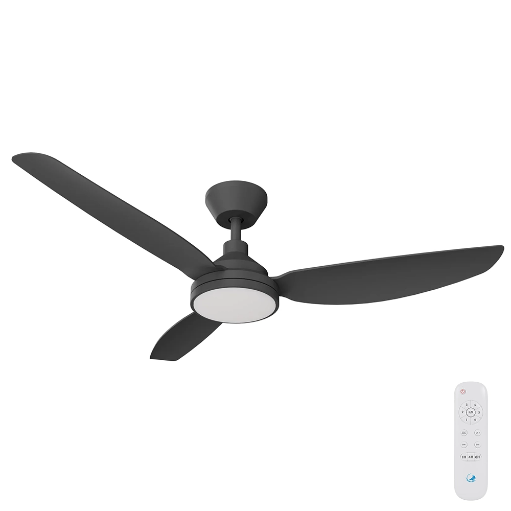 [CFADCL13LBL] Clayfield DC Ceiling Fan by Calibo with LED Light – Black 52″