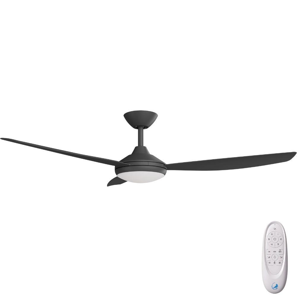 [W-CFADCO14LBL-BL] Condor DC Ceiling Fan by Calibo with LED Light – Black 56″