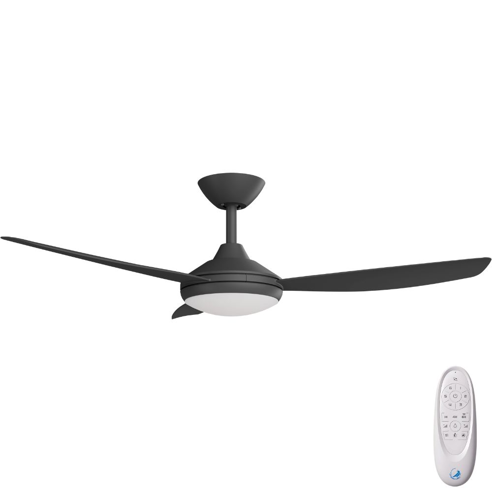[W-CFADCO12LBL-BL] Condor DC Ceiling Fan by Calibo with LED Light – Black 48″