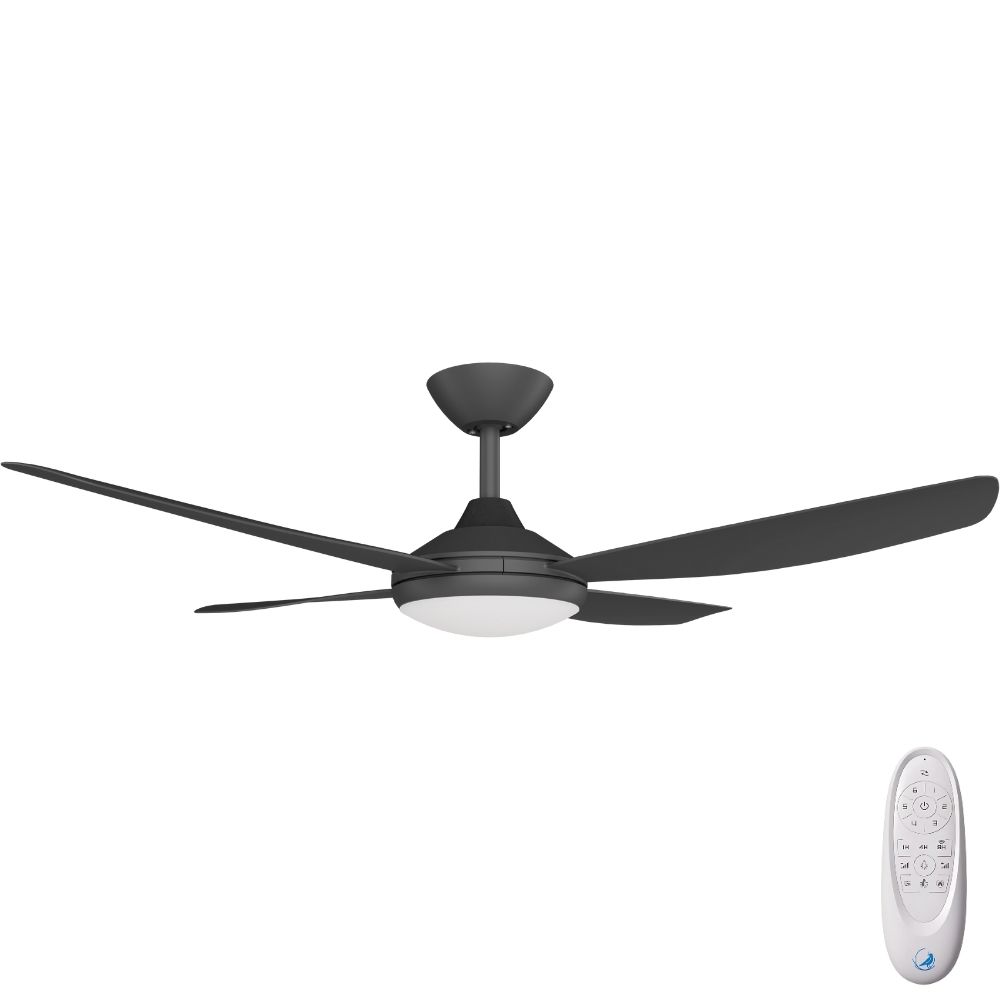 [W-CFADVA12LBL-BL] Vanga DC SMART Ceiling Fan by Calibo with LED Light – Black 48″