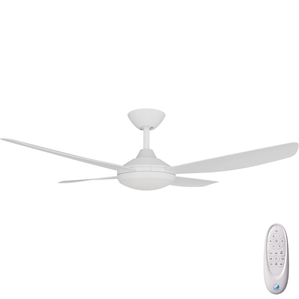 [W-CFADVA12LWH-WH] Vanga DC SMART Ceiling Fan by Calibo with LED Light – White 48″