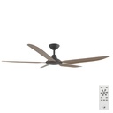 Storm DC Ceiling Fan by Calibo – Black with Koa Timber Style ABS Blades 56″