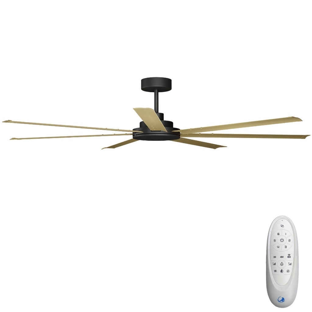 [CFADAS18BLB] Alula SMART DC Ceiling Fan by Calibo – Black with Bamboo Blades 80″
