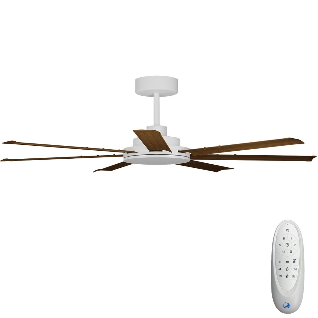 [CFADAS16WHK] Alula SMART DC Ceiling Fan by Calibo – White with Koa Blades 60″