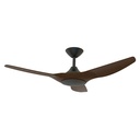 Strike DC Ceiling Fan by Domus – Black with Walnut Timber Style ABS Blades 48″