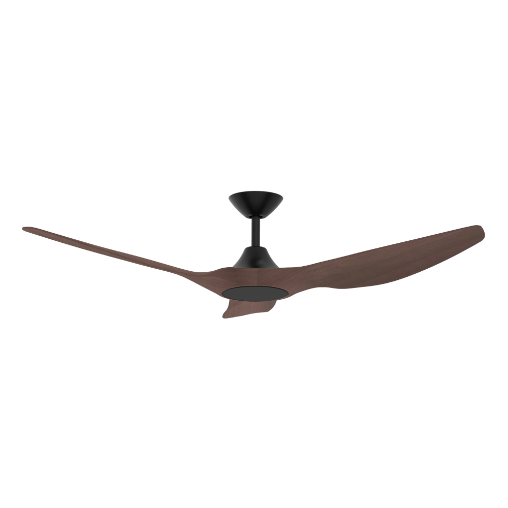 [CFDOST15BLWN] Strike DC Ceiling Fan by Domus – Black with Walnut Timber Style ABS Blades 60″