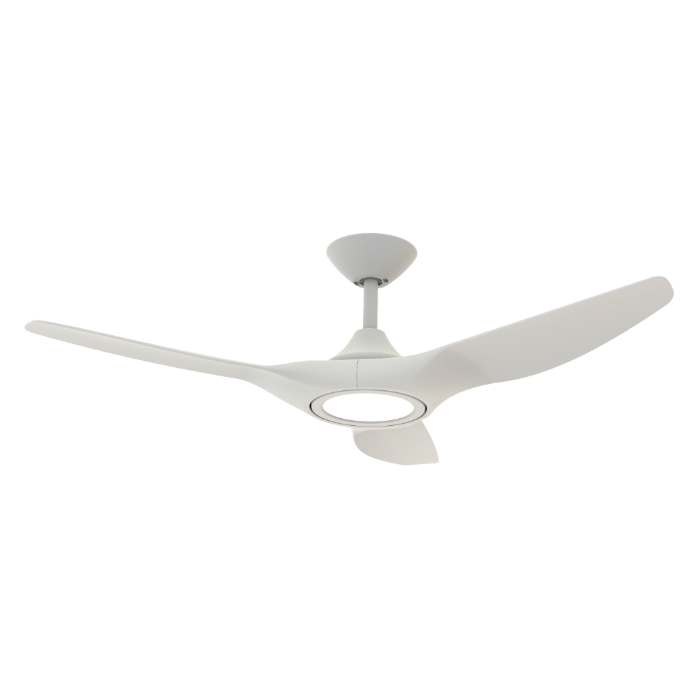[W-CFDOST12WH-LED] Strike DC Ceiling Fan by Domus with LED Light – White 48″