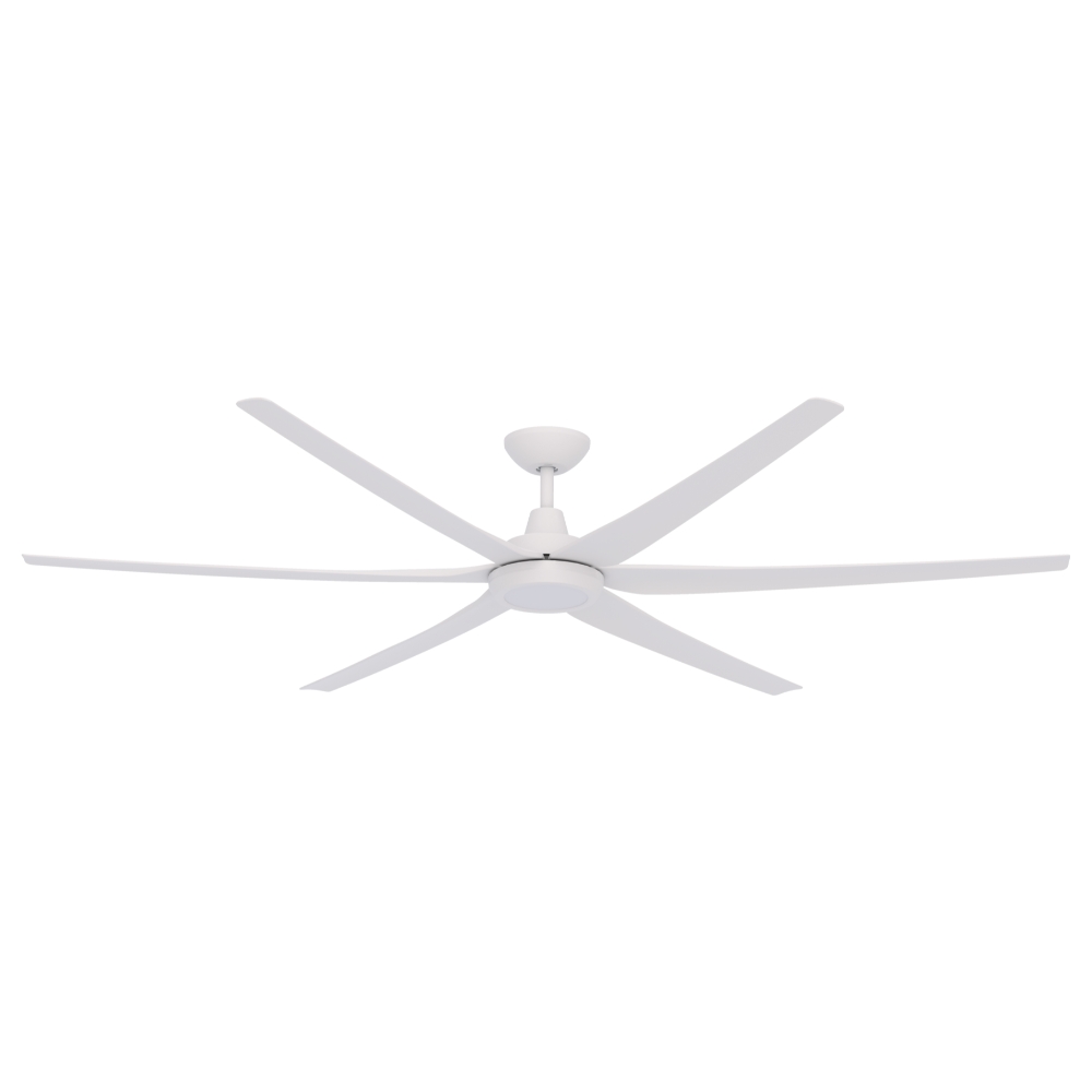[W-CFDOGL18WH-LED] Glide DC Ceiling Fan by Domus with LED Light – White 80″