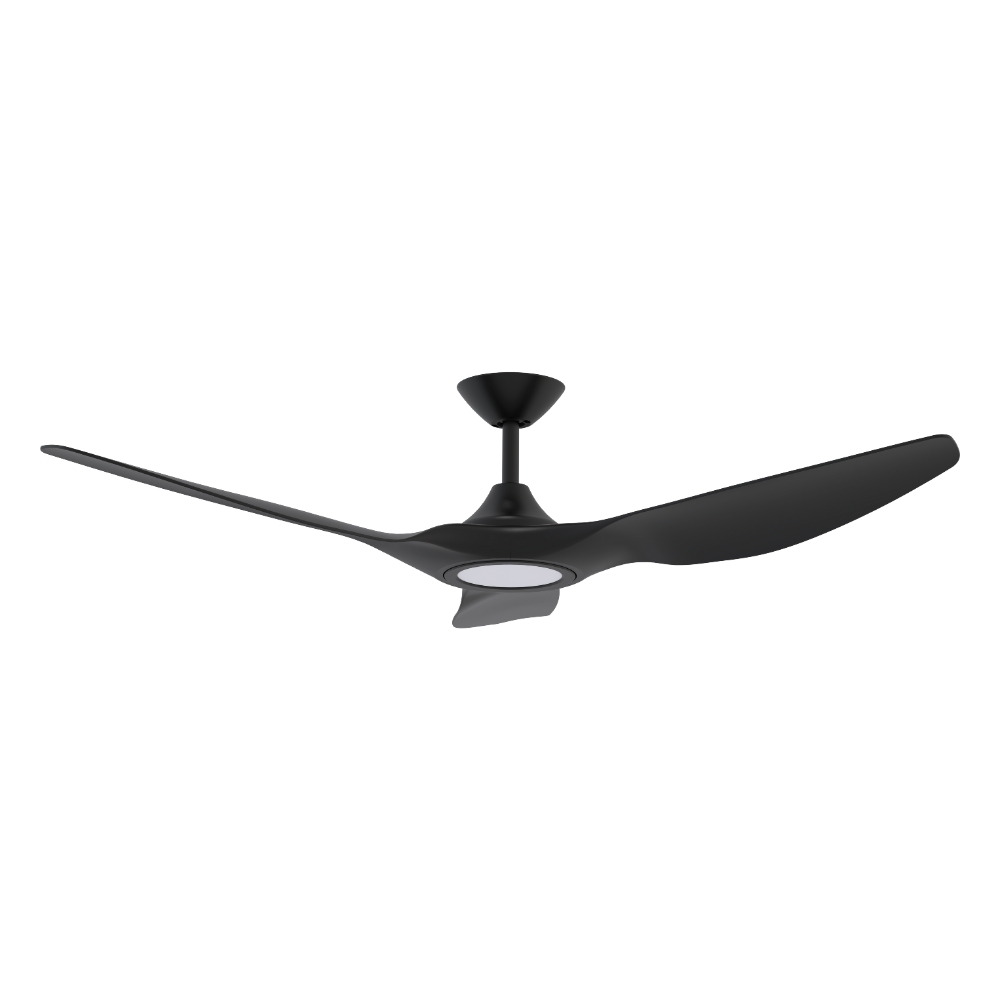 [W-CFDOST15BL-LED] Strike DC Ceiling Fan by Domus with LED Light – Black 60″