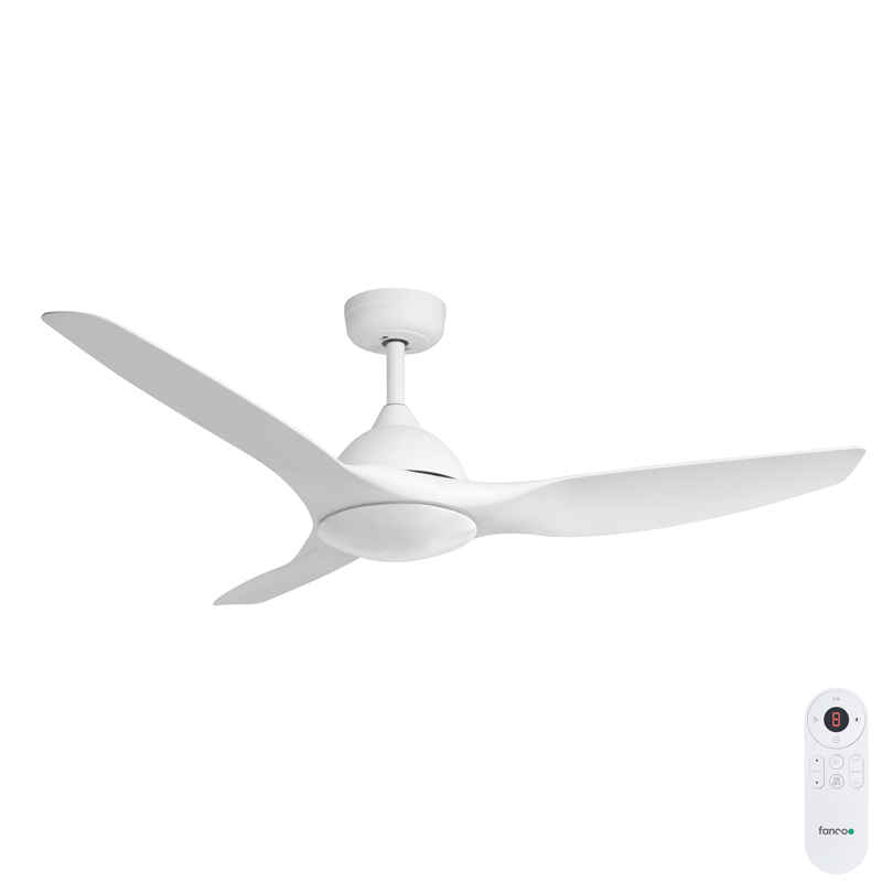 Horizon DC SMART Ceiling Fan by Fanco with Remote – White 52″