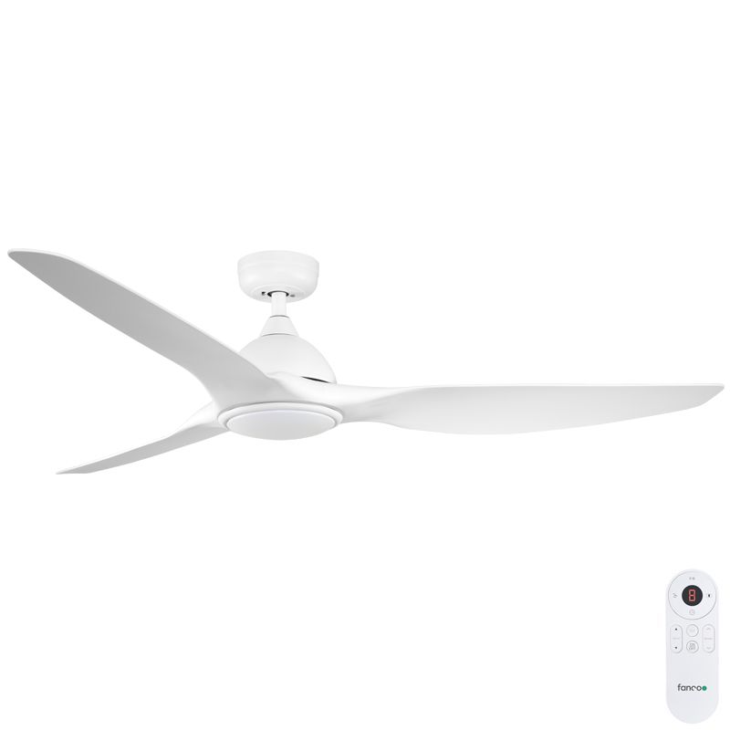 [W-CFFCHZ45WH-LED] Horizon DC SMART Ceiling Fan by Fanco with LED Light – White 64″
