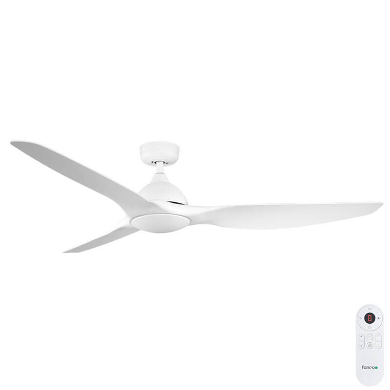 [CFFCHZ45WH] Horizon DC SMART Ceiling Fan by Fanco with Remote – White 64″