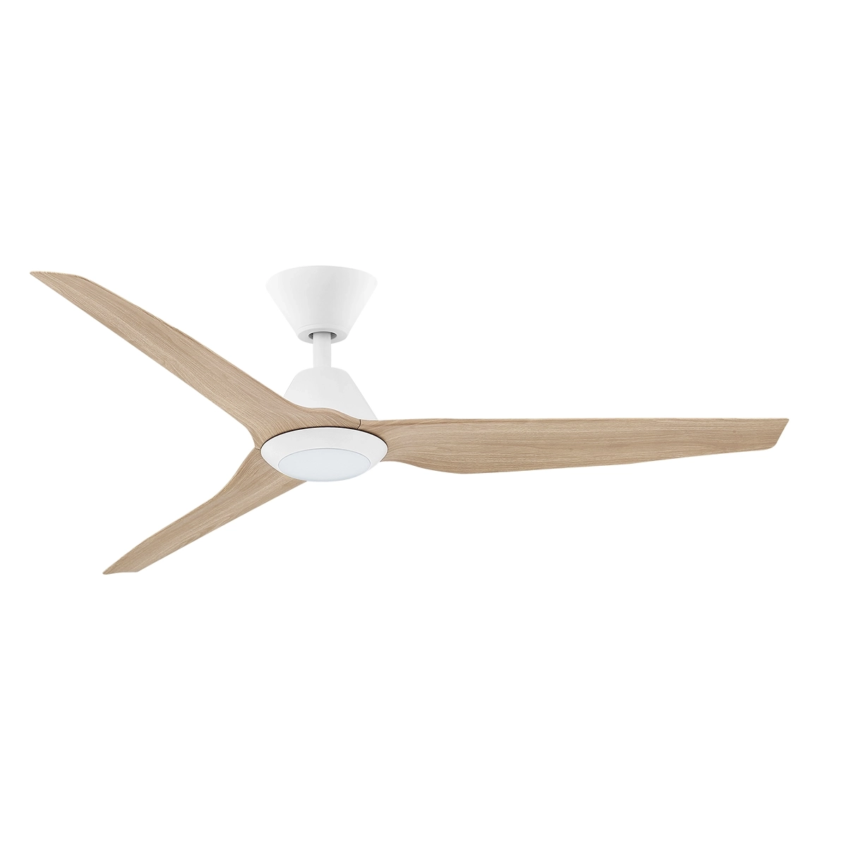 [CFFCINID34LWHNA] Infinity-iD DC Ceiling Fan by Fanco with LED Light & Remote – White with Beechwood Timber Style ABS Blades 54″