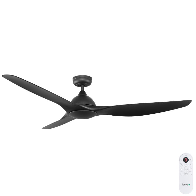 [CFFCHZ45BL] Horizon DC SMART Ceiling Fan by Fanco with Remote – Black 64″