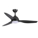 Breeze AC Ceiling Fan by Fanco with LED Light & Wall Control – Black 52″