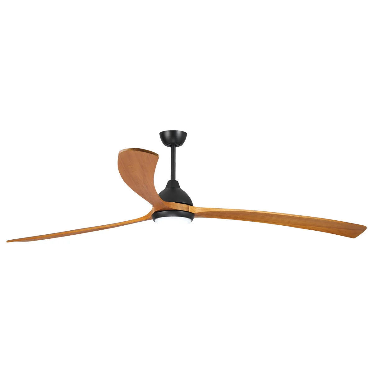 [W-CFFCSA29LBL-TK] Sanctuary DC Ceiling Fan by Fanco with LED Light – Black with Teak Timber Blades 92″