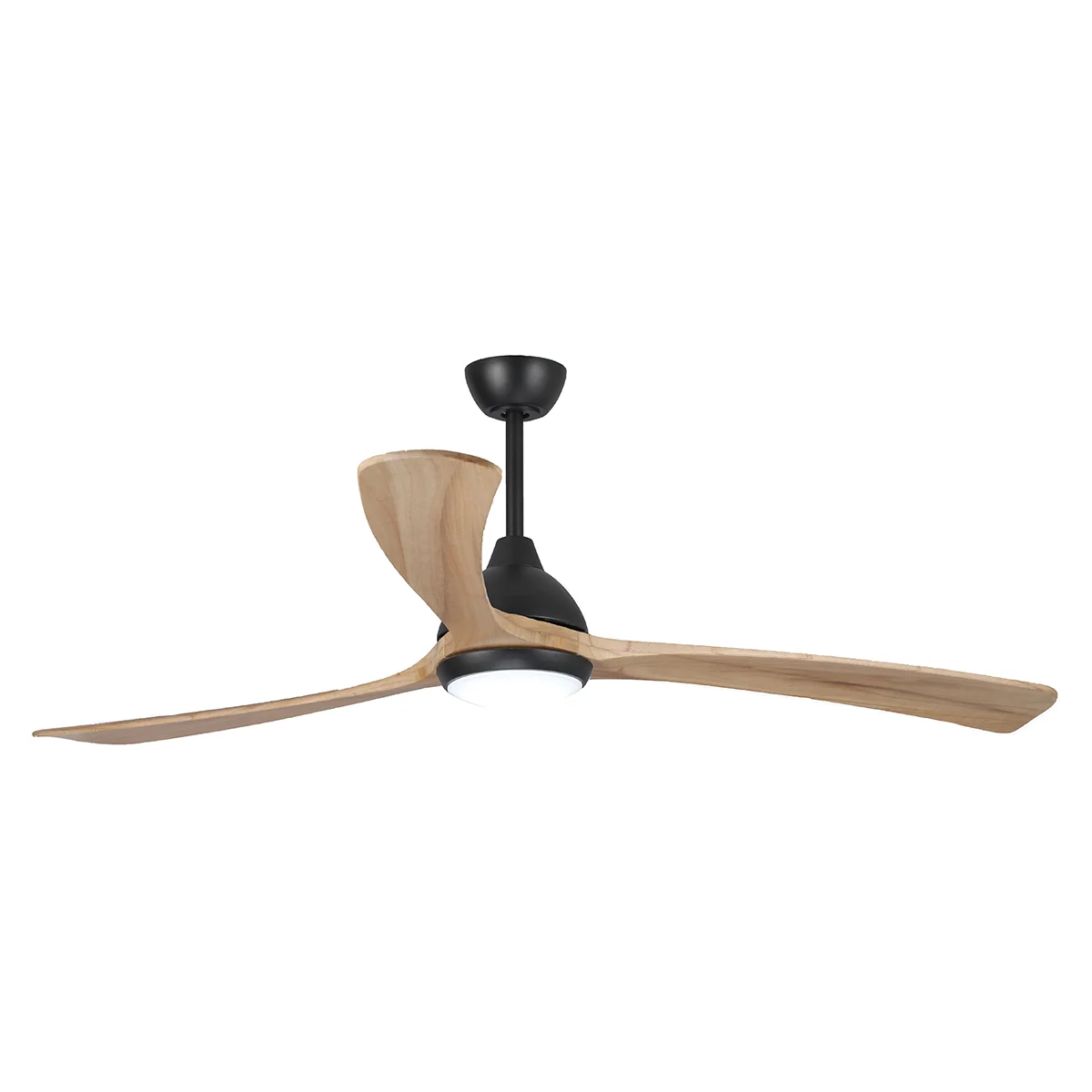 [W-CFFCSA26LBL-NA] Sanctuary DC Ceiling Fan by Fanco with LED Light & Remote – Black with Natural Timber Blades 70″