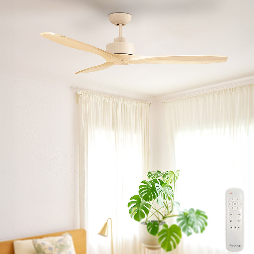 [CFFCEWY15EUNA] EarthFirst Wynd DC Ceiling Fan by Fanco – Ecru with FSC Timber Blades 60″
