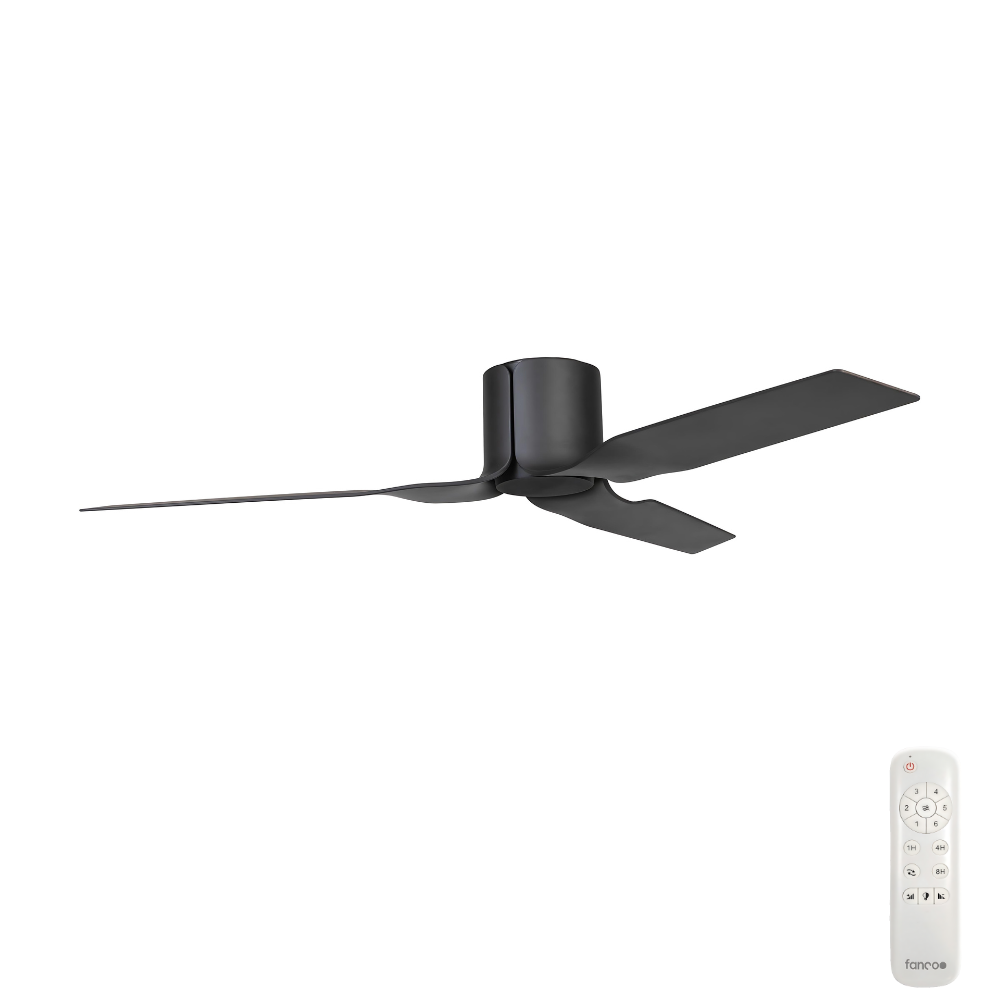 [CFFCFL13BL] Flow DC Ceiling Fan by Fanco – Black 52″