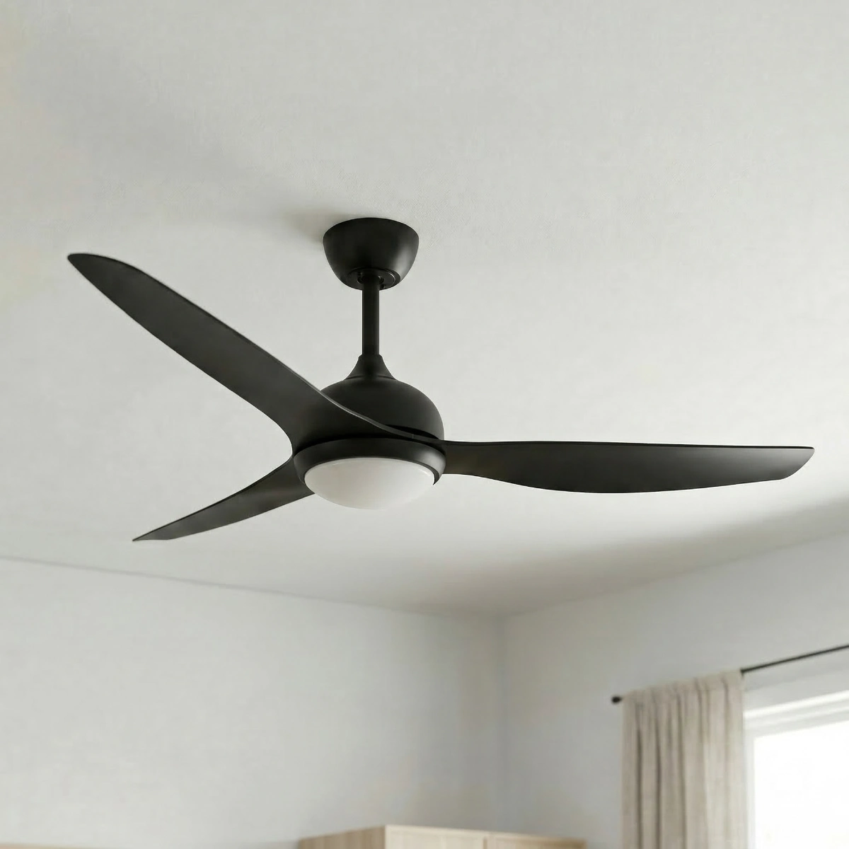 [CFFCTY5LBL] Eco Style DC Ceiling Fan by Fanco with LED Light – Black 60″