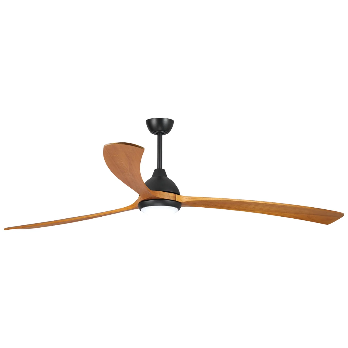 [W-CFFCSA28LBL-TK] Sanctuary DC Ceiling Fan by Fanco with LED Light & Remote – Black with Teak Timber Blades 86″