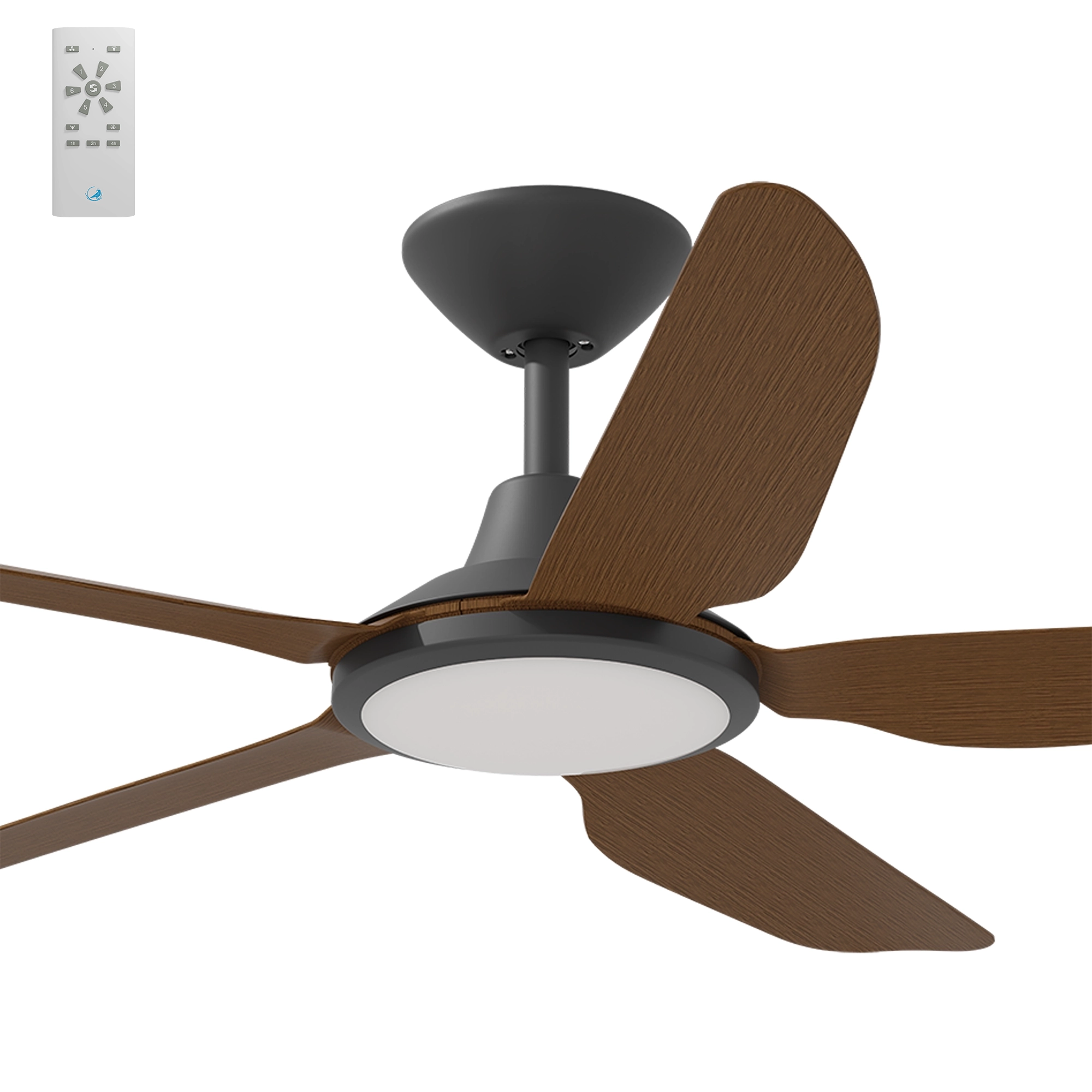 Calibo Storm 48" (1220mm) 5 Blade 18W Tricolour LED Light Indoor/Outdoor DC Ceiling Fan & Remote (Black)